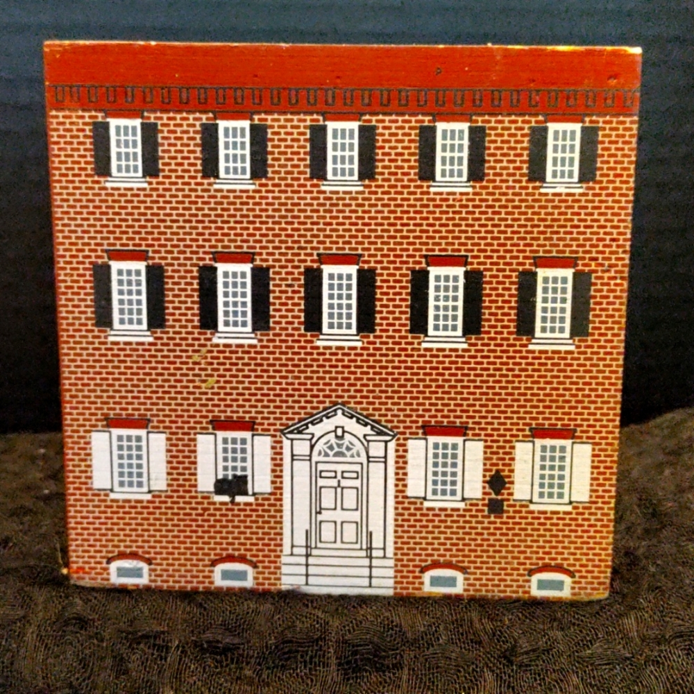 Vintage wooden signed numbered Charleston building